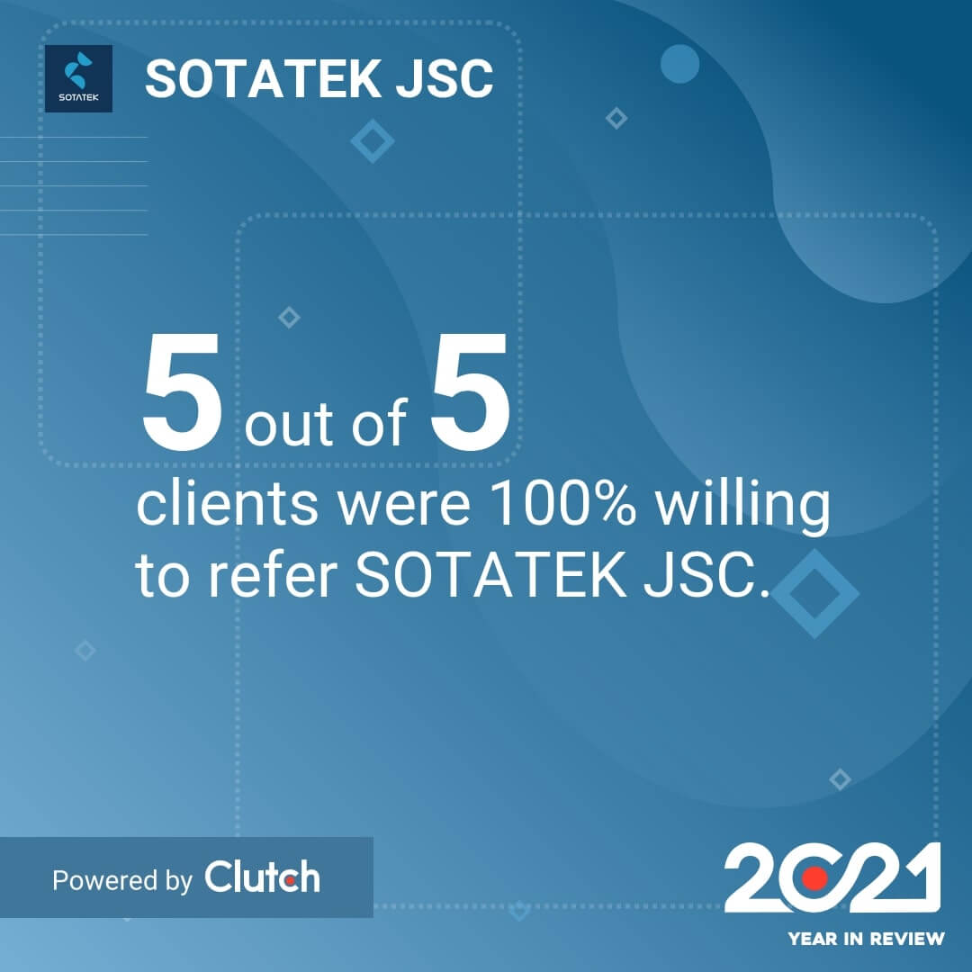 SotaTek receives several positive reviews from our worldwide clients.