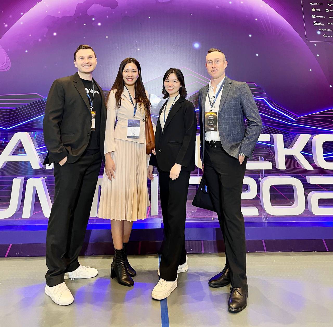 Bitcoin.com and SotaTek representatives at Vietnam Blockchain Summit 2022