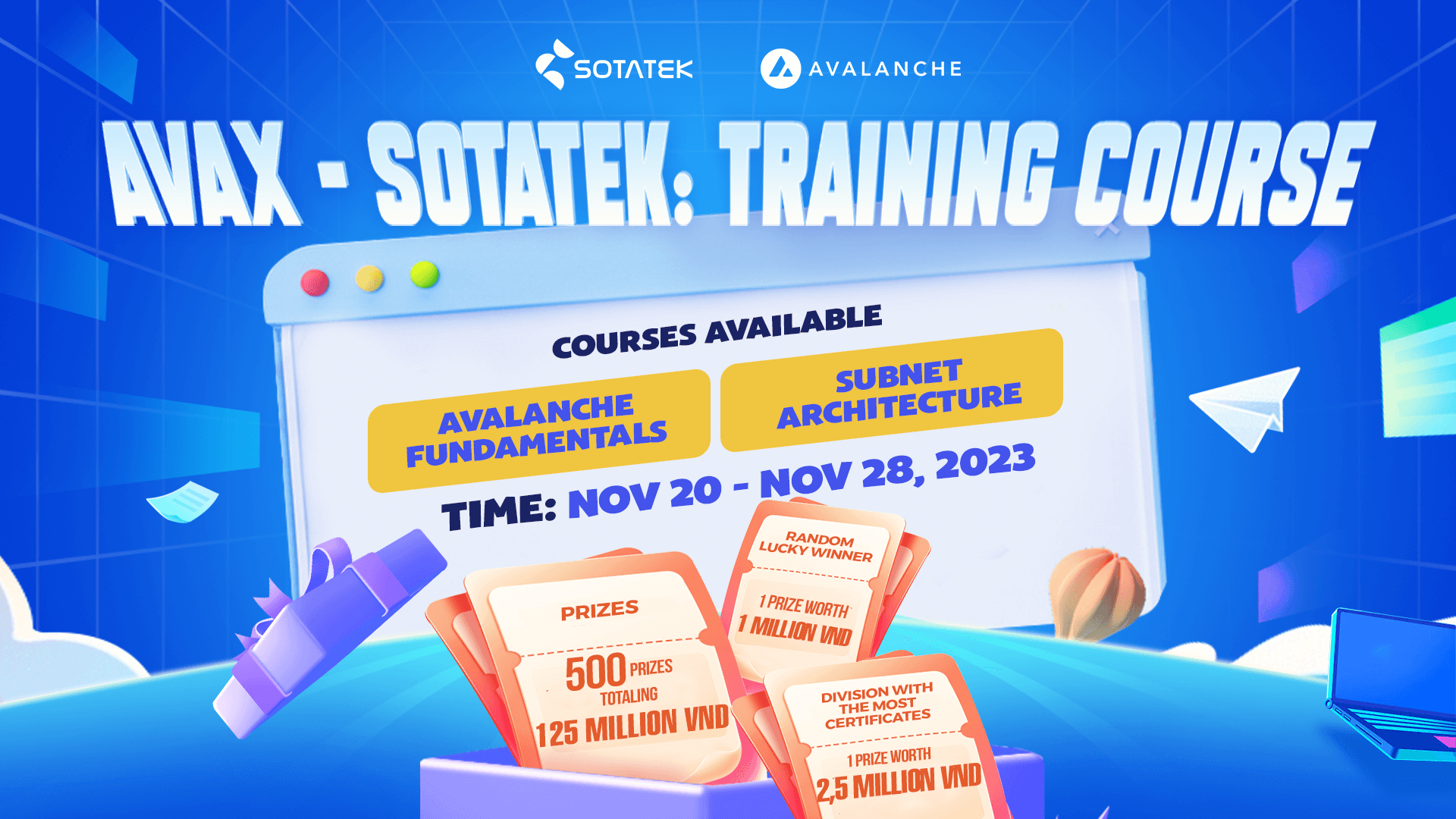 AVAX x SotaTek: Training Course with Scholarships Worth 125 Million VND